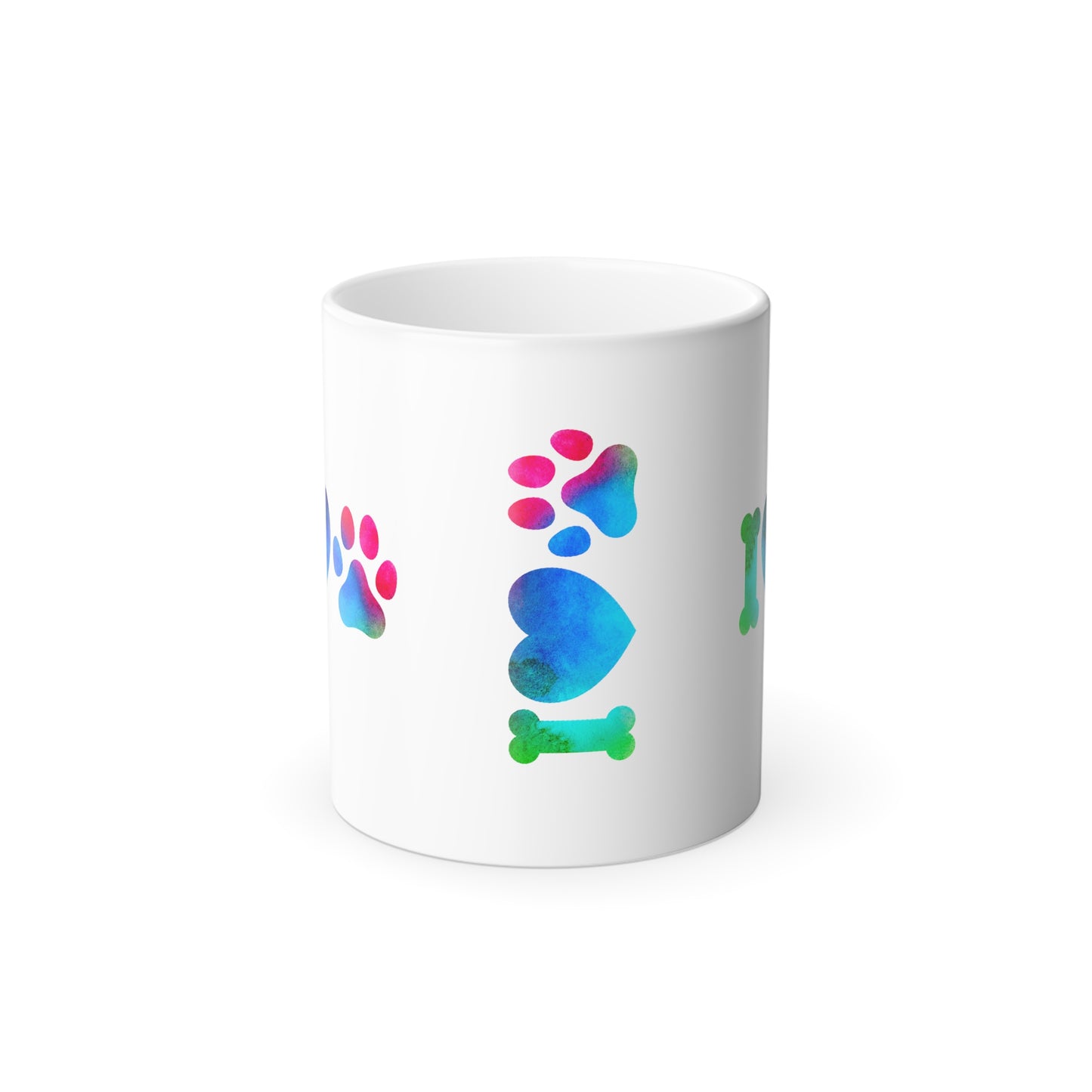 I Love Dogs, Color Morphing Mug, 11oz - Sniff Waggle And Walk