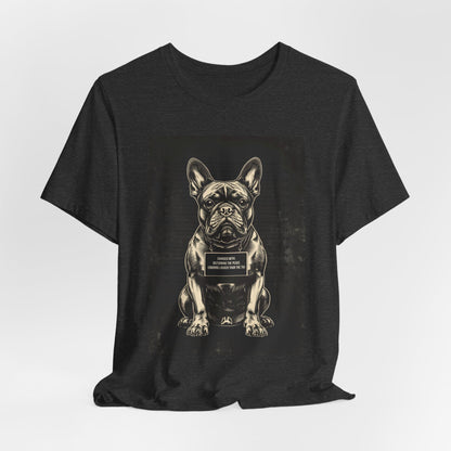 French Bulldog True Crime Night Shift t-shirt product photo, folded, black
