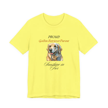 Proud Golden Retriever Parent t-shirt in Natural, front view