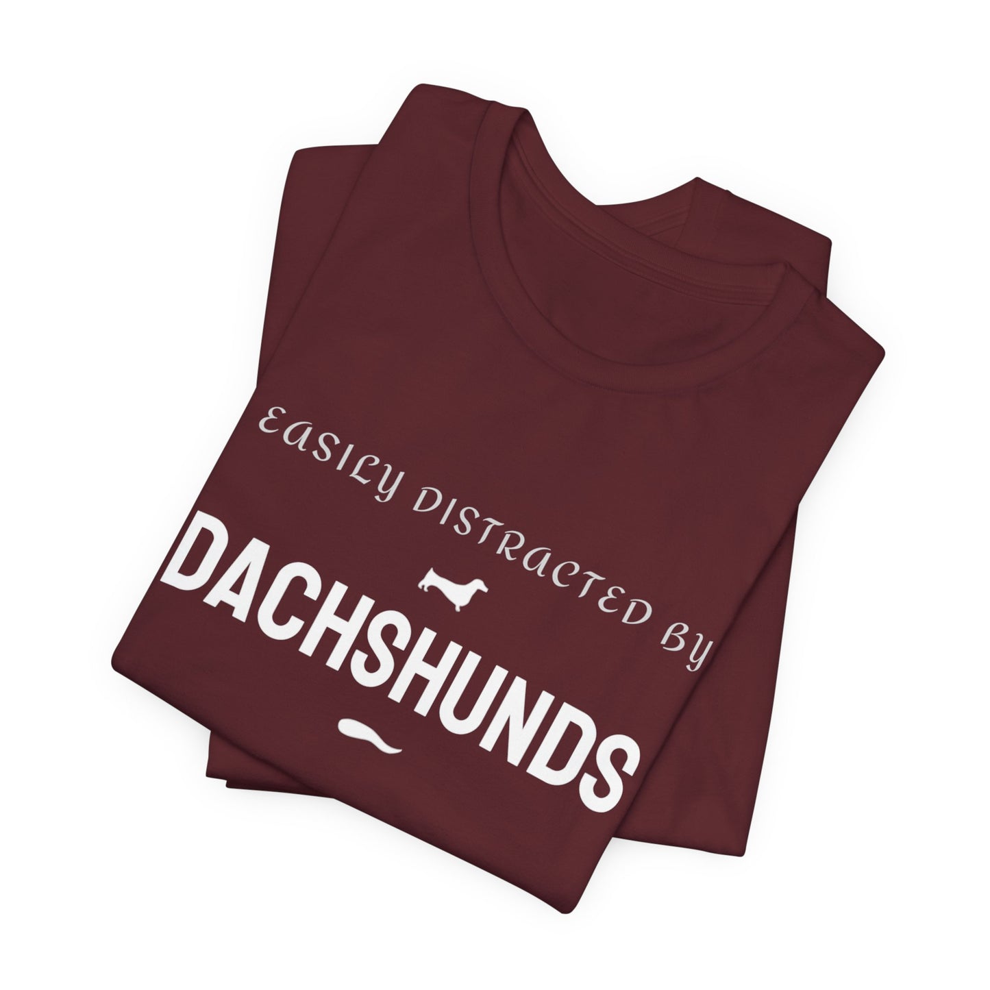 Dark grey heather Dachshund tee fabric texture close-up