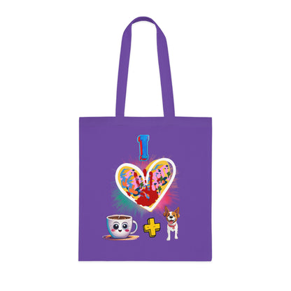 I Love Coffee and Dogs Tote Bag - Stylish & Colorful Design for Dog Lovers!-Sniffwaggleandwalk™