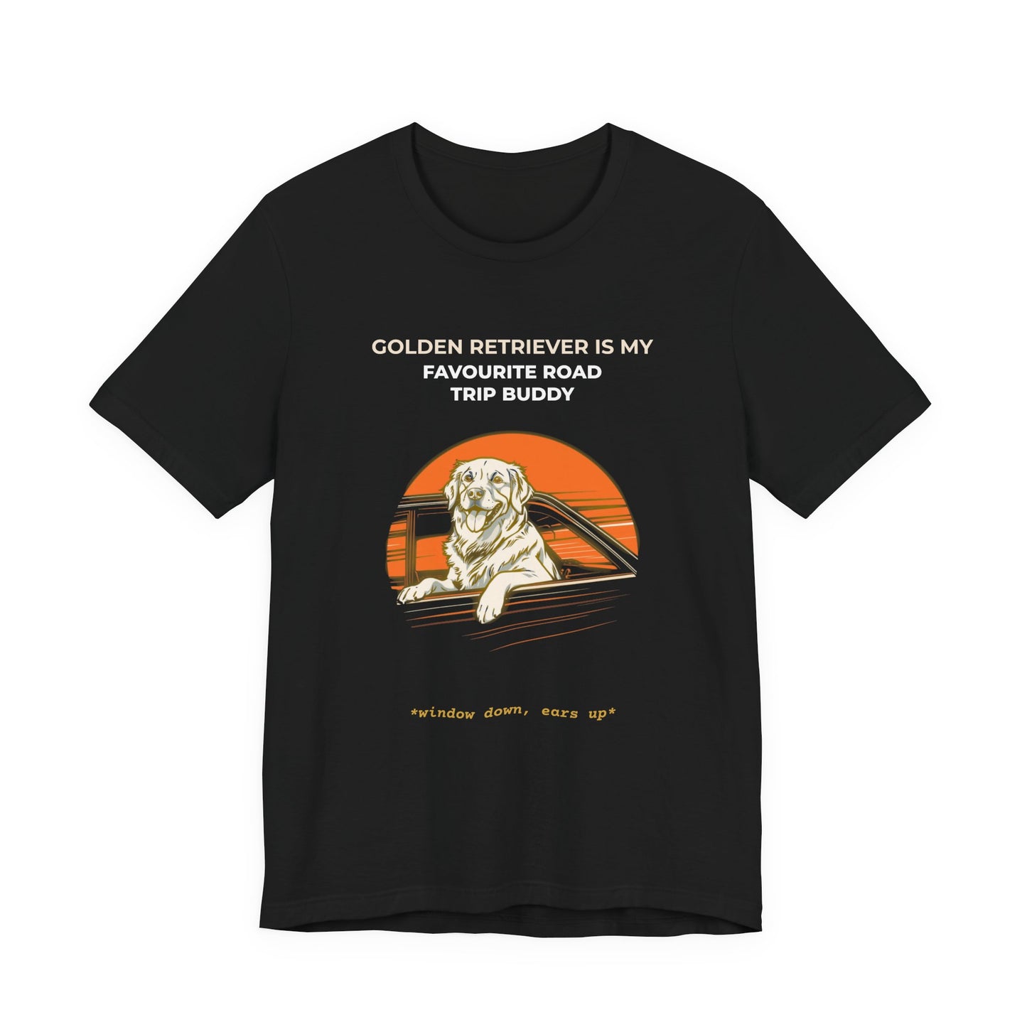 Golden Retriever Road Trip T-Shirt — "Golden Retriever Is My Favourite Road Trip Buddy"