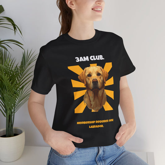 3AM Club Labrador T-Shirt — SniffWaggleNWalk front view