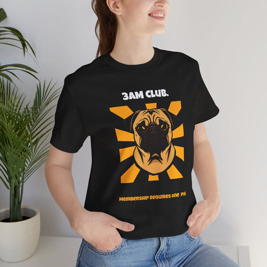 3AM Club Pug T-Shirt — SniffWaggleNWalk detail 02