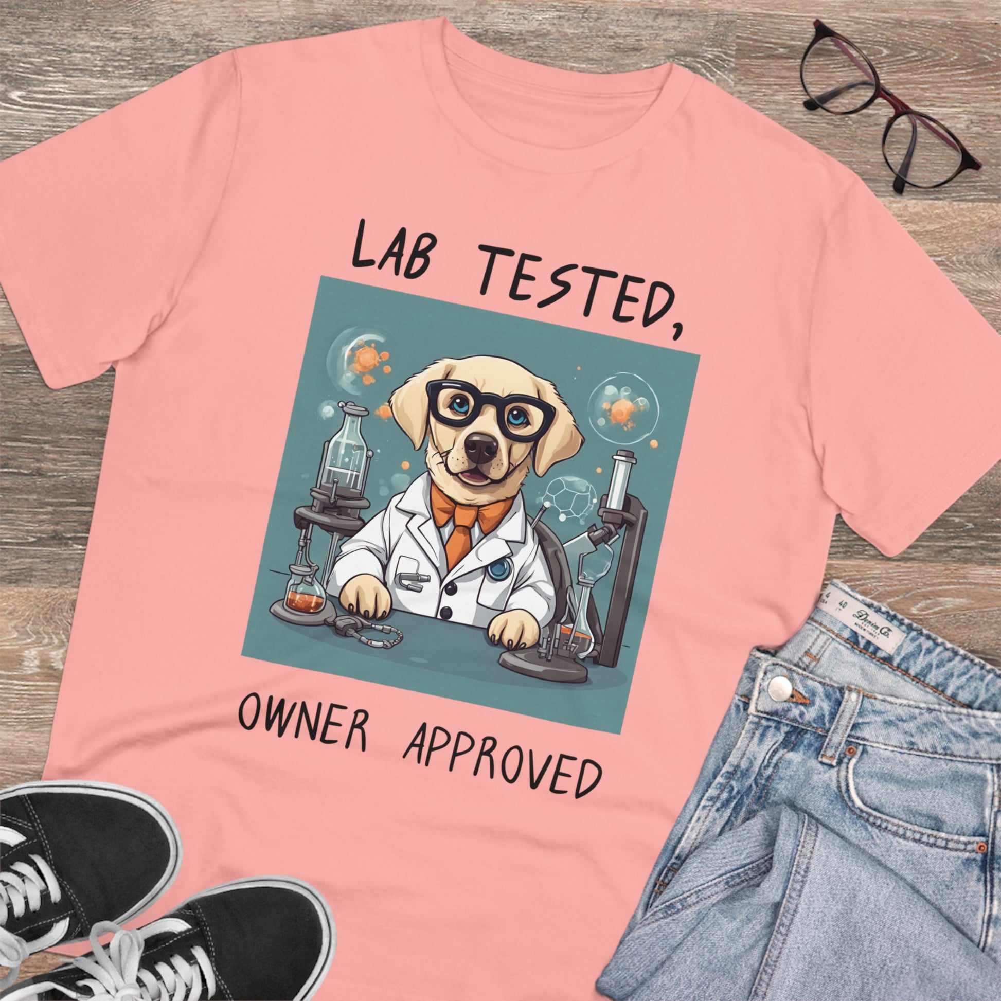 "LAB TESTED OWNER APPROVED" Organic T-shirt - Unisex by sniffwagglenwalk™ - Sniff Waggle And Walk