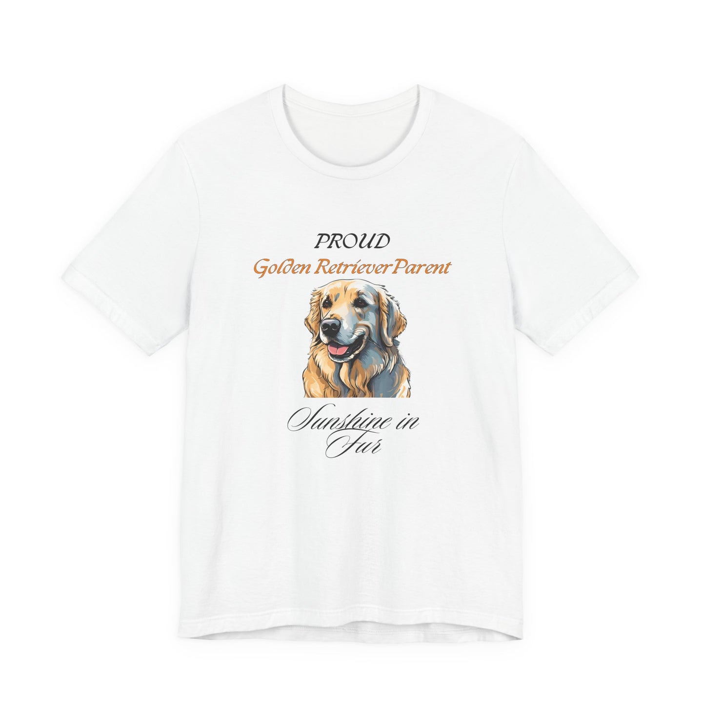 Proud Golden Retriever Parent t-shirt in Yellow, front view