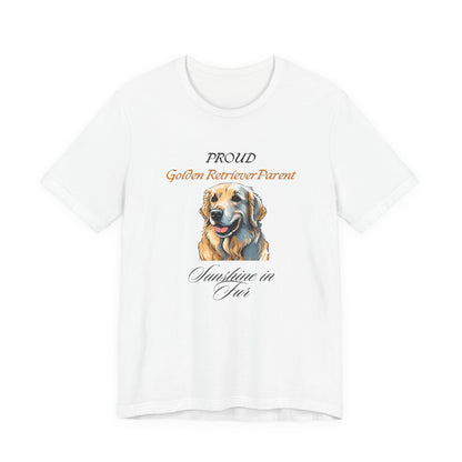 Proud Golden Retriever Parent t-shirt in Yellow, front view