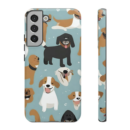 Sniffwagglendwalk™ Multi Dog Design Tough Phone Case. - Sniff Waggle And Walk