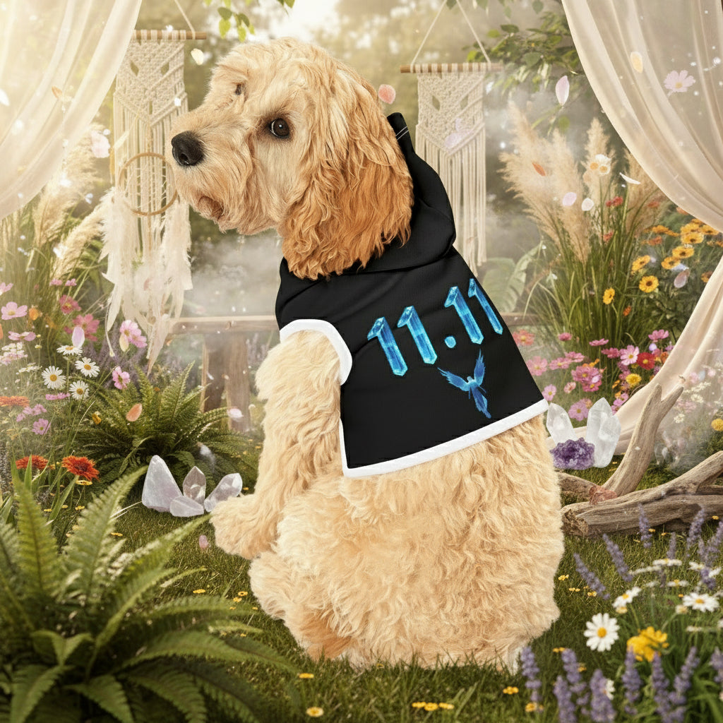 11:11 Alignment Dog Hoodie — Minimalist Angel Number Fleece