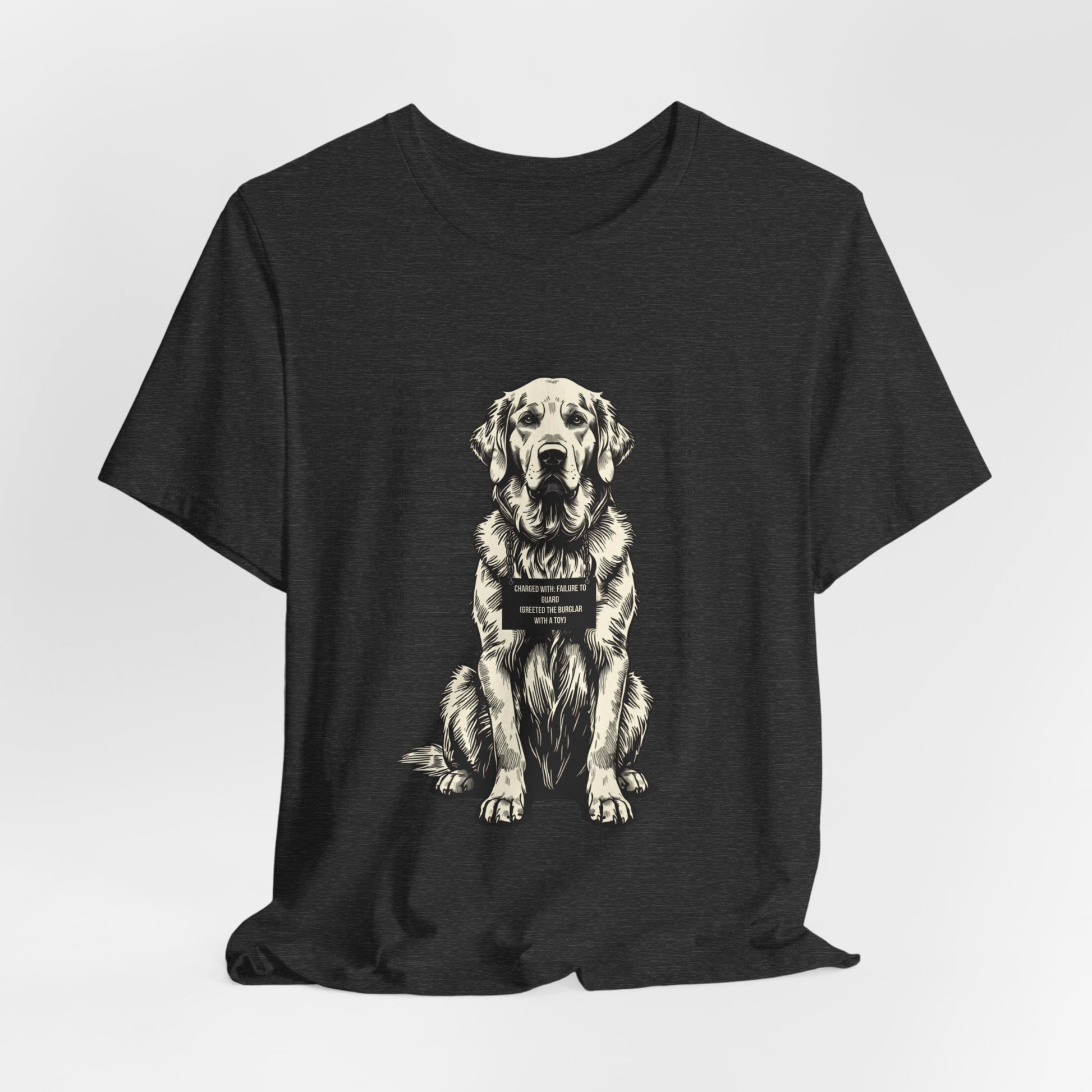Golden Retriever True Crime Night Shift t-shirt, natural, back view