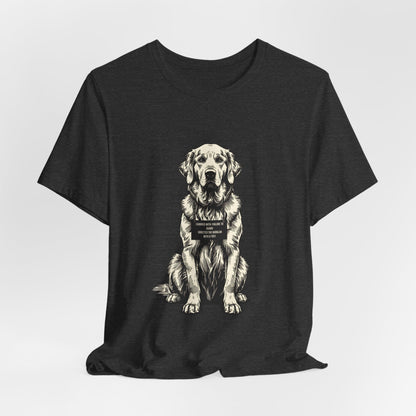 Golden Retriever True Crime Night Shift t-shirt, natural, back view