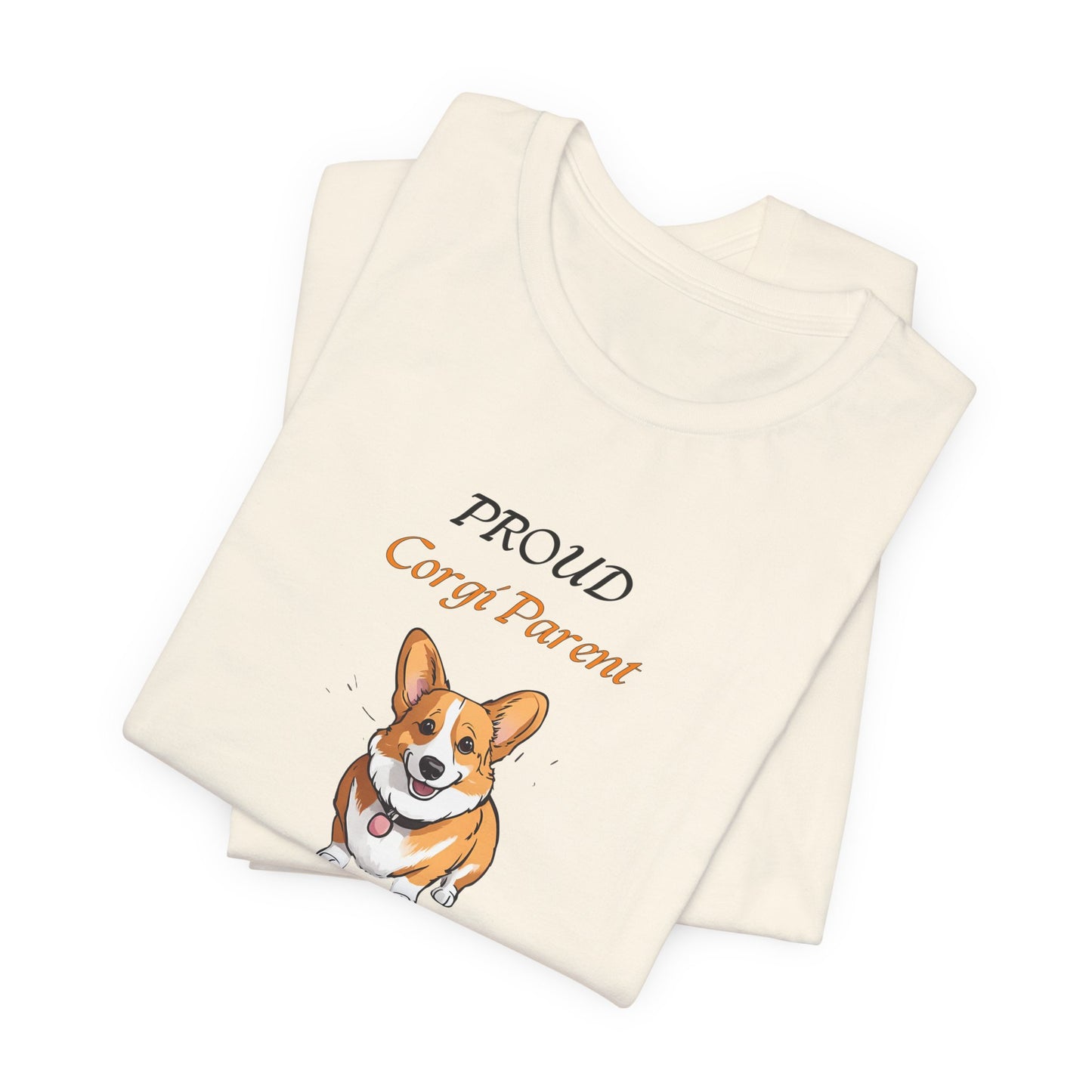 Proud Corgi Parent t-shirt in Athletic Heather, flat lay