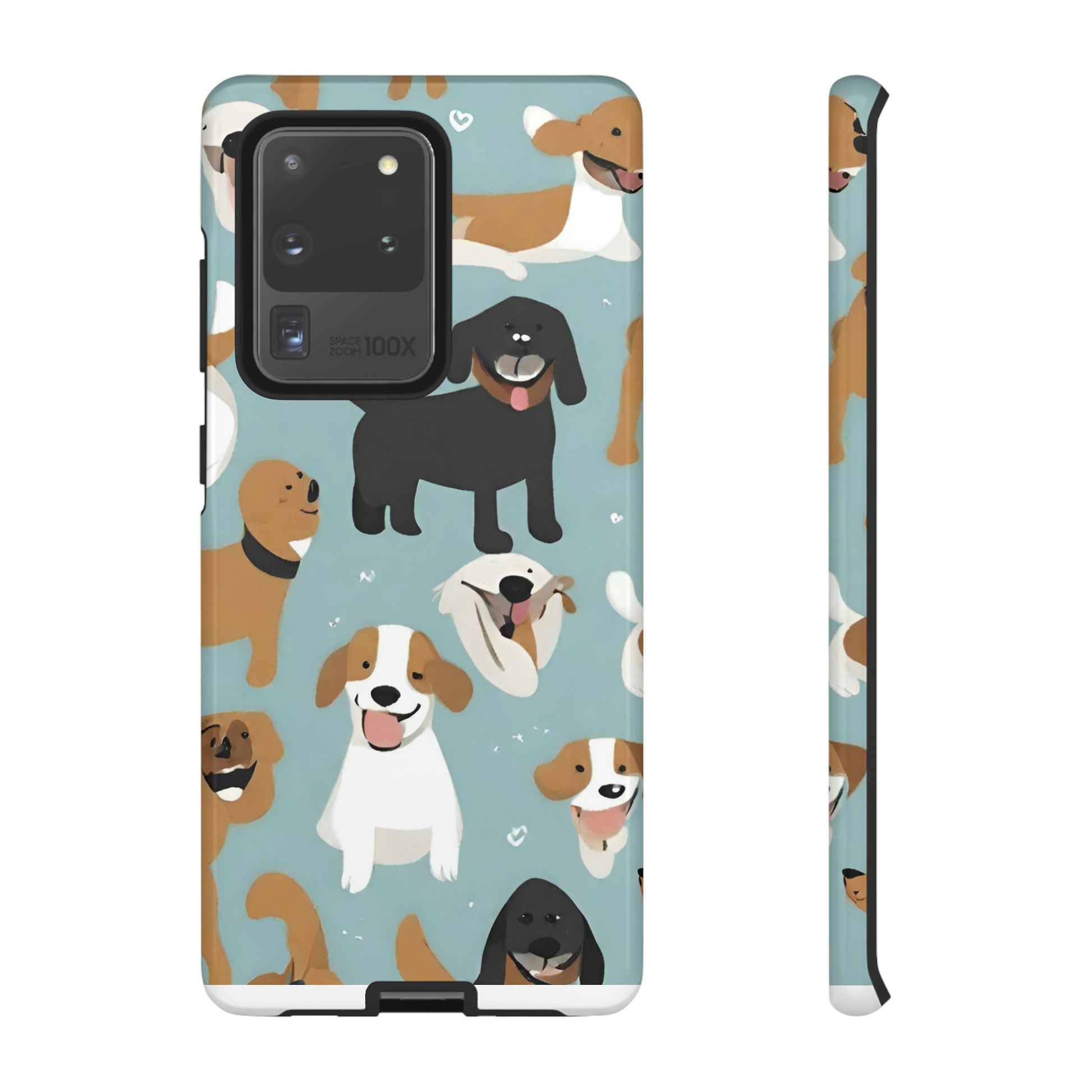 Sniffwagglendwalk™ Multi Dog Design Tough Phone Case. - Sniff Waggle And Walk