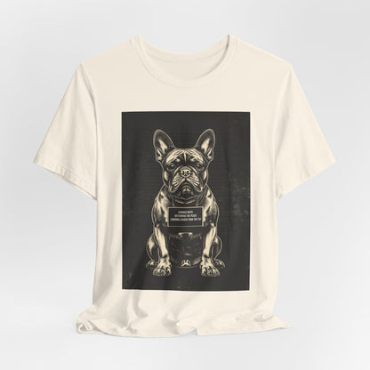 French Bulldog True Crime Night Shift t-shirt, athletic heather, back view