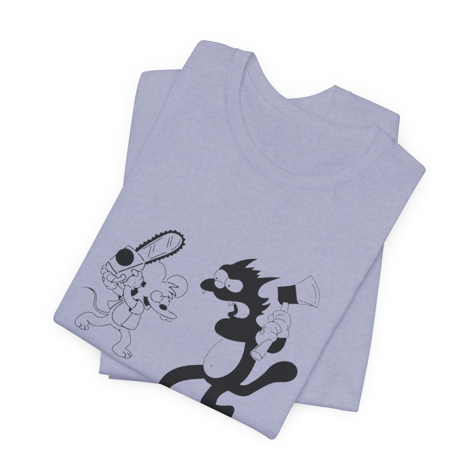 The Itchiest Scratchiest t-shirt — model wearing Soft Pink, Bella+Canvas 3001 cartoon design