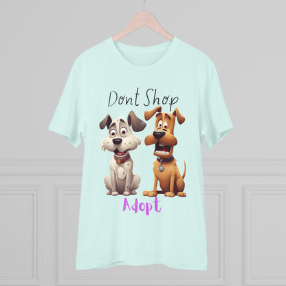 DONT SHOP ADOPT Organic ECO friendly T-shirt - Unisex - Sniff Waggle And Walk