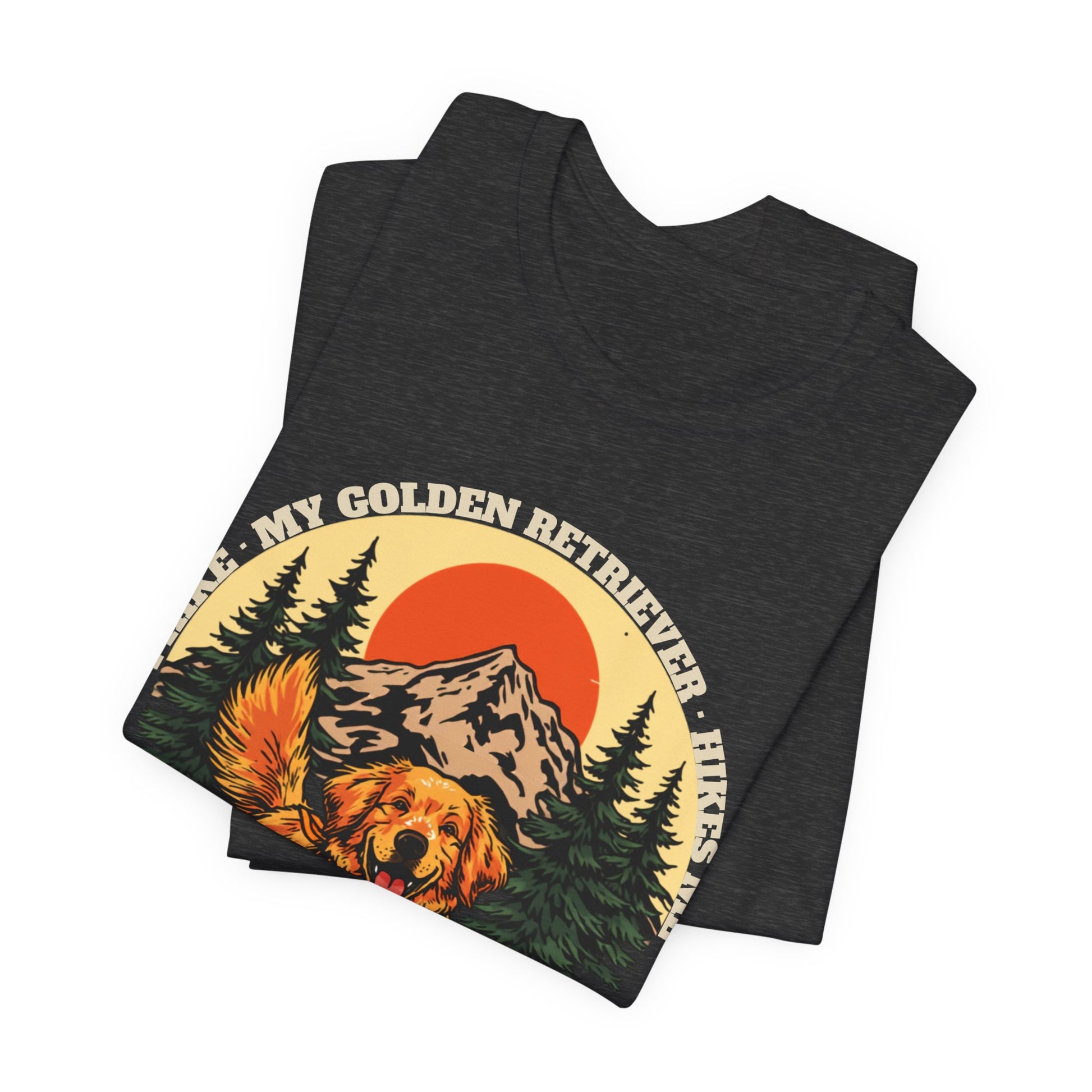 Golden Retriever hiking T-shirt unisex fit — SniffWaggleNWalk