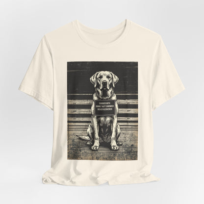 Labrador True Crime Night Shift t-shirt, athletic heather, back view