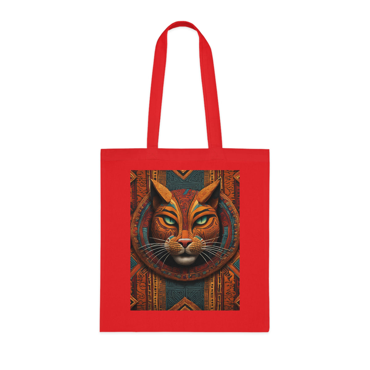SniffWaggleNWalk Egyptian cat design tote bag — printed both sides, 4 colours, unique cat lover gift