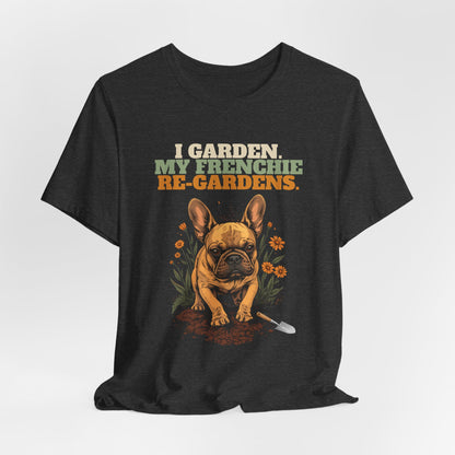 Frenchie gardening tee black heather