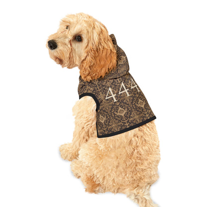 444 alignment pet hoodie in vintage brown from the Stillness Collection with protective spiritual design