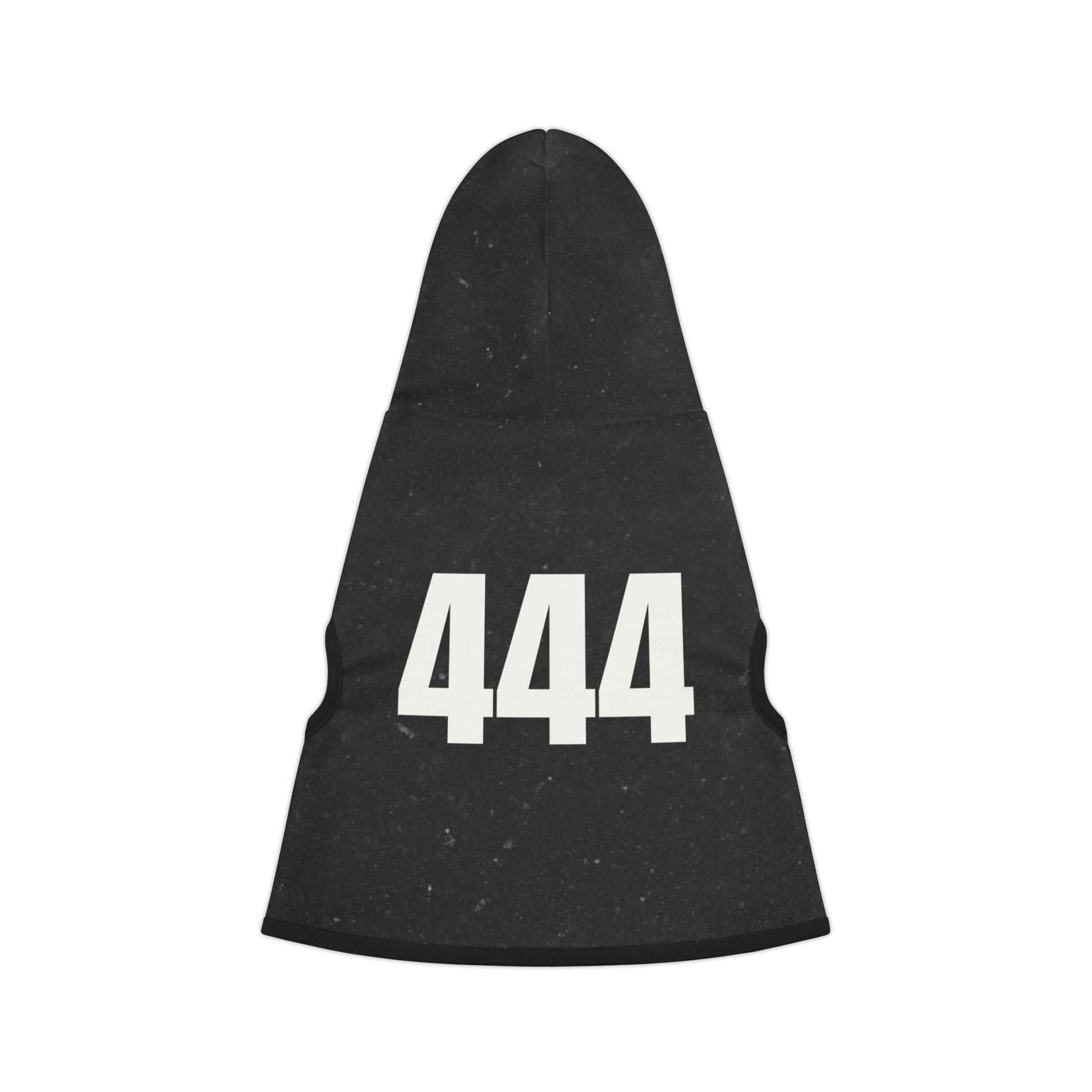 Black 444 angel number pet hoodie for dogs and cats