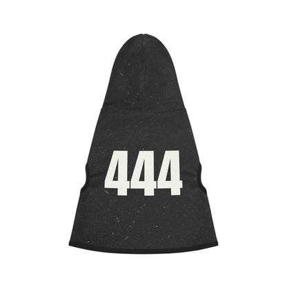 Black 444 angel number pet hoodie for dogs and cats