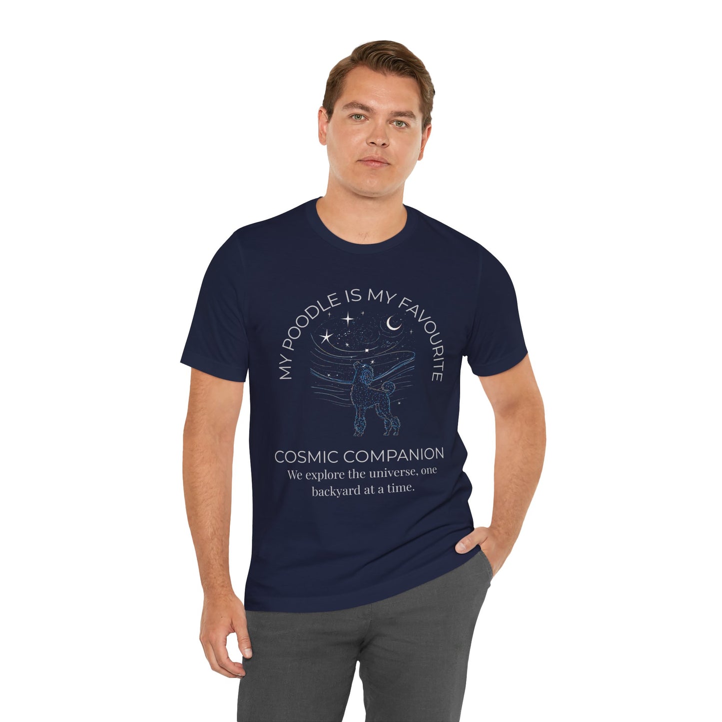 Poodle Cosmic Companion T‑Shirt — "My Poodle Is My Favourite Cosmic Companion" Dog Lover Tee