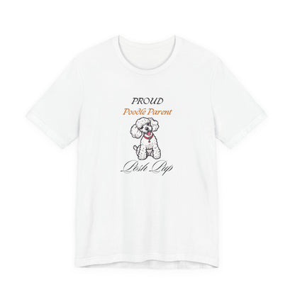 Proud Poodle Parent t-shirt in Yellow, front view