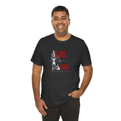 DOG DAD t-shirt folded, showing fabric texture