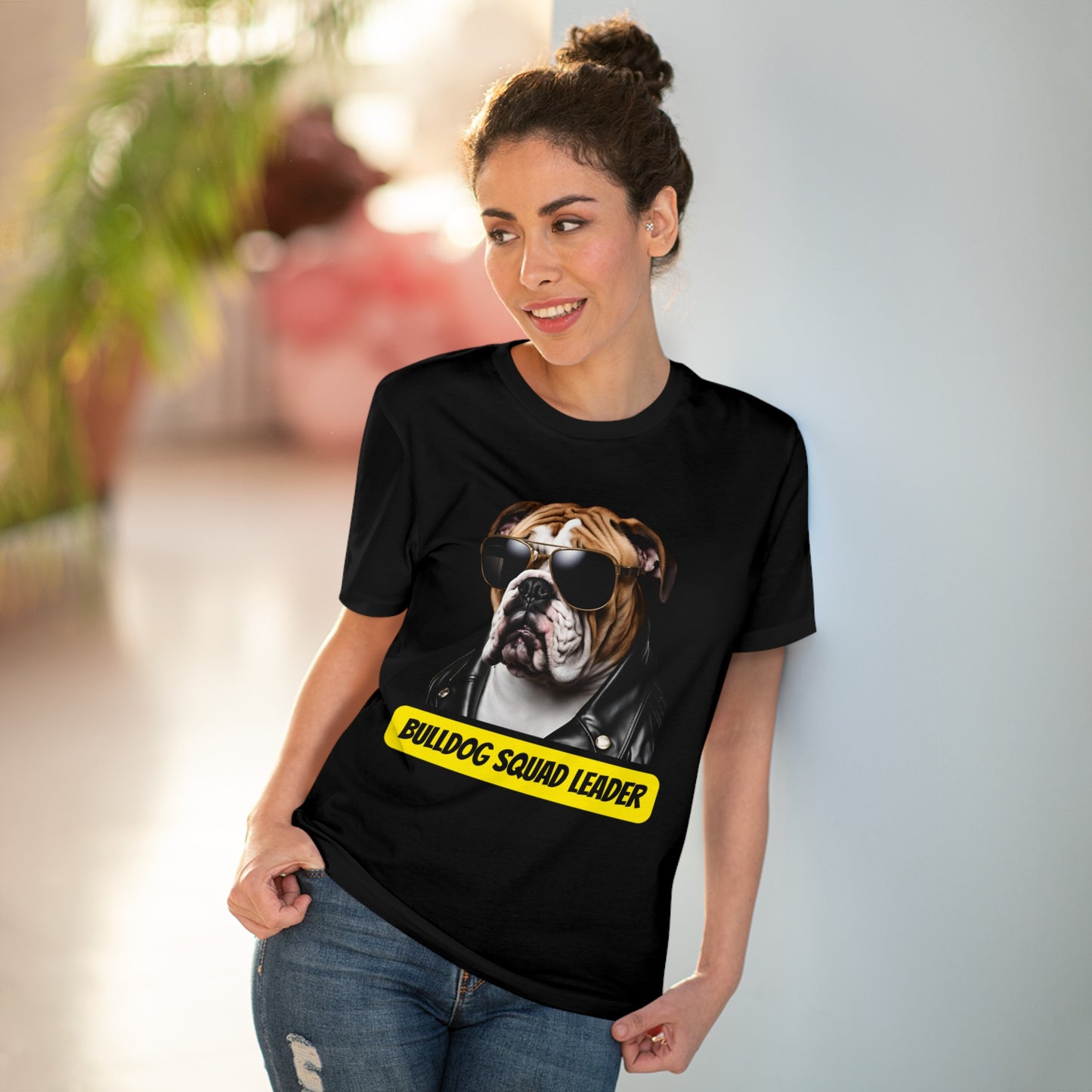 "BULLDOG SQUAD LEADER" Organic Creator T-shirt - Unisex by SniffWaggleAndWalk™ - Sniff Waggle And Walk