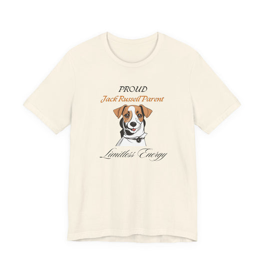 Proud Jack Russell Parent t-shirt in White, front view