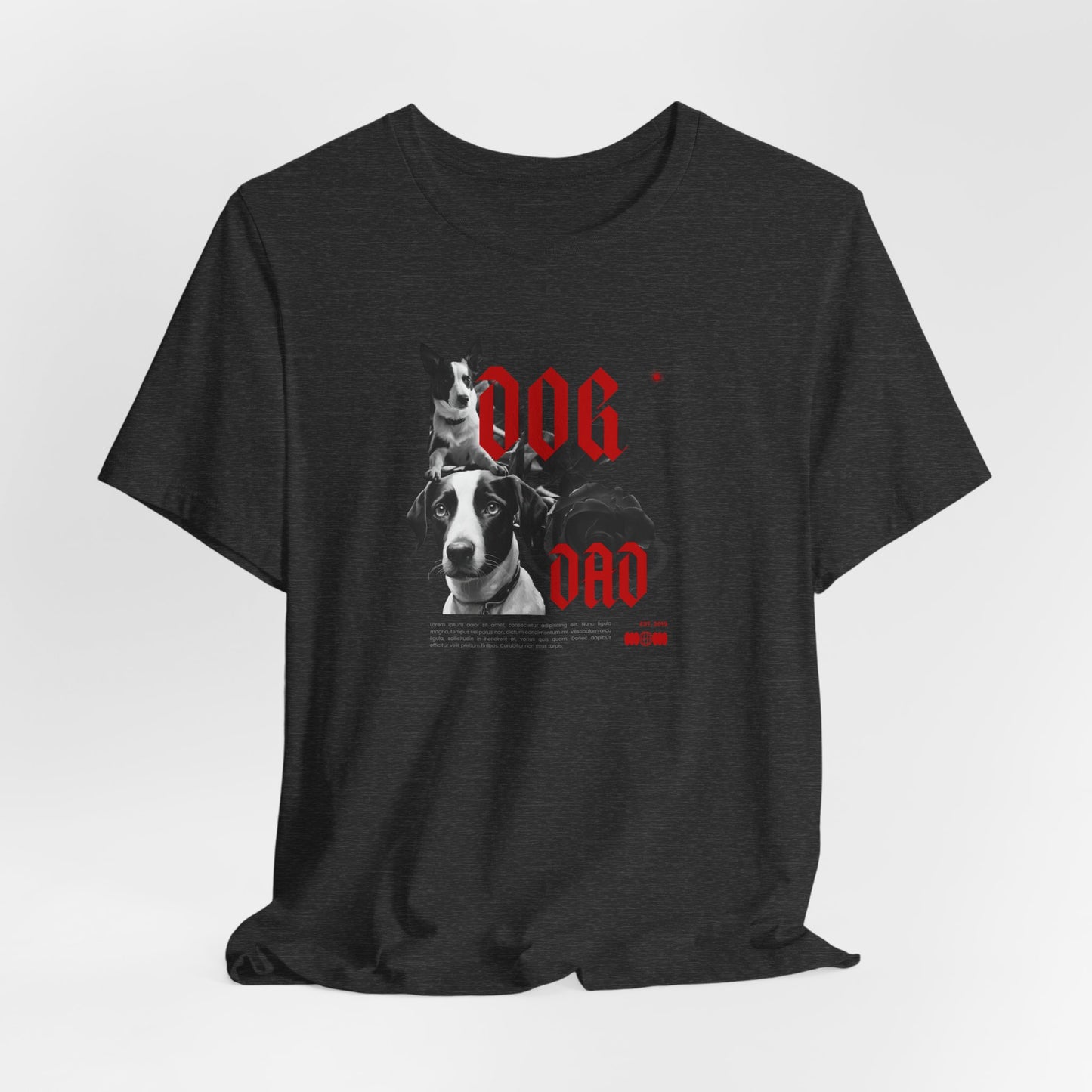 DOG DAD t-shirt in Maroon, flat lay