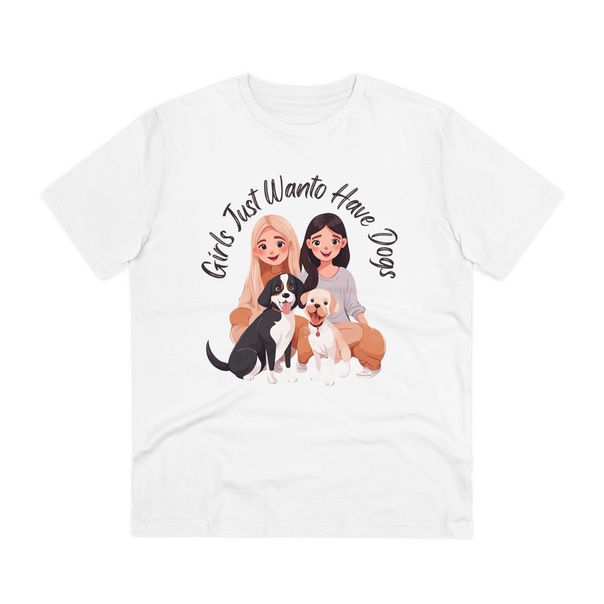 "GIRLS JUST WANTO HAVE DOGS" Organic T-shirt - Unisex - Sniff Waggle And Walk