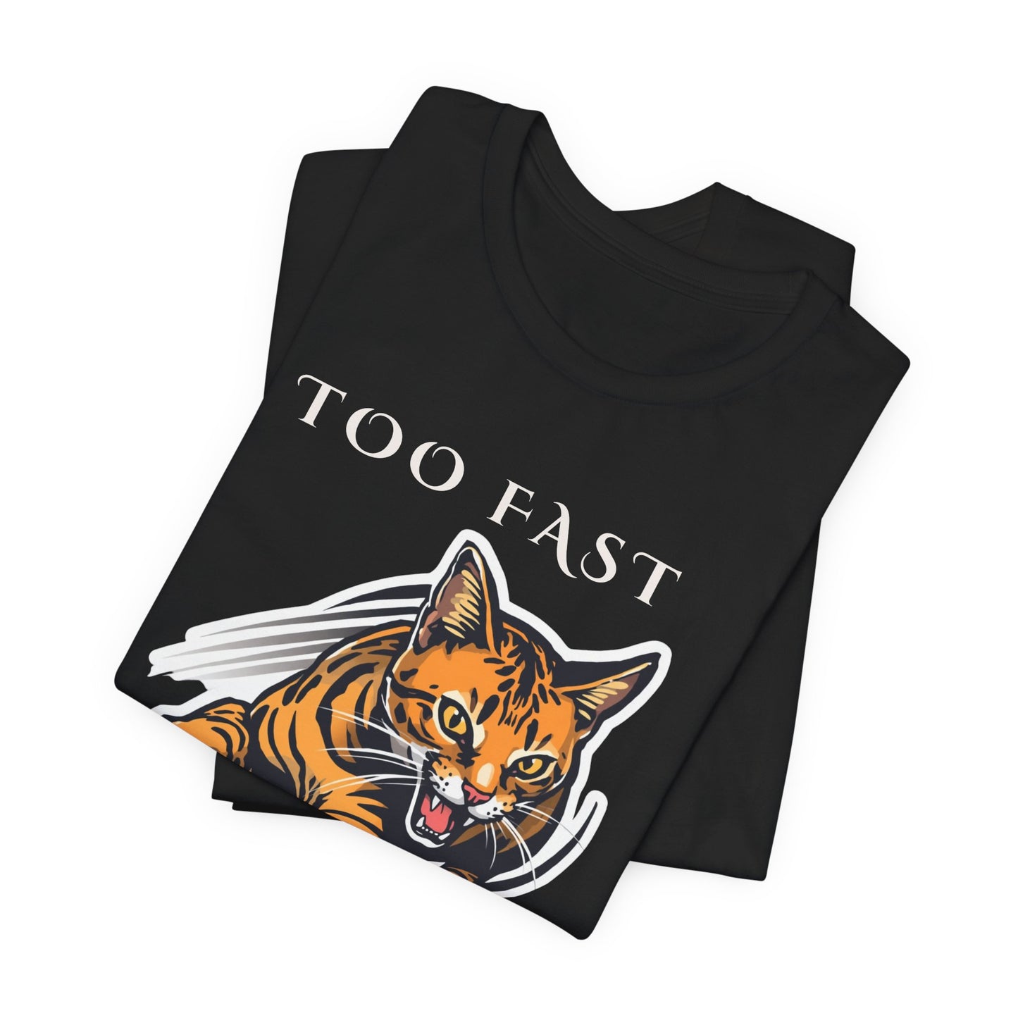 Too Fast To Catch Cat T-Shirt — Retro Racing Tiger Graphic Tee