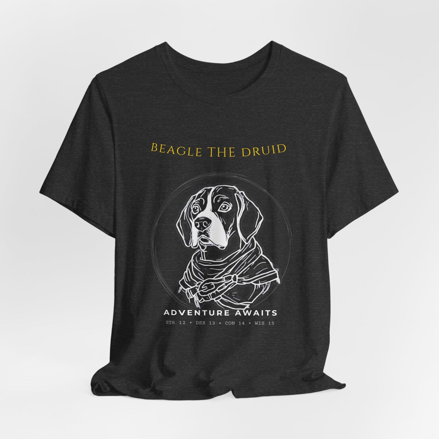 Beagle the Druid T-Shirt — "Adventure Awaits" Fantasy Dog Tee