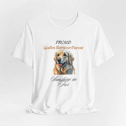 Proud Golden Retriever Parent t-shirt in White, flat lay