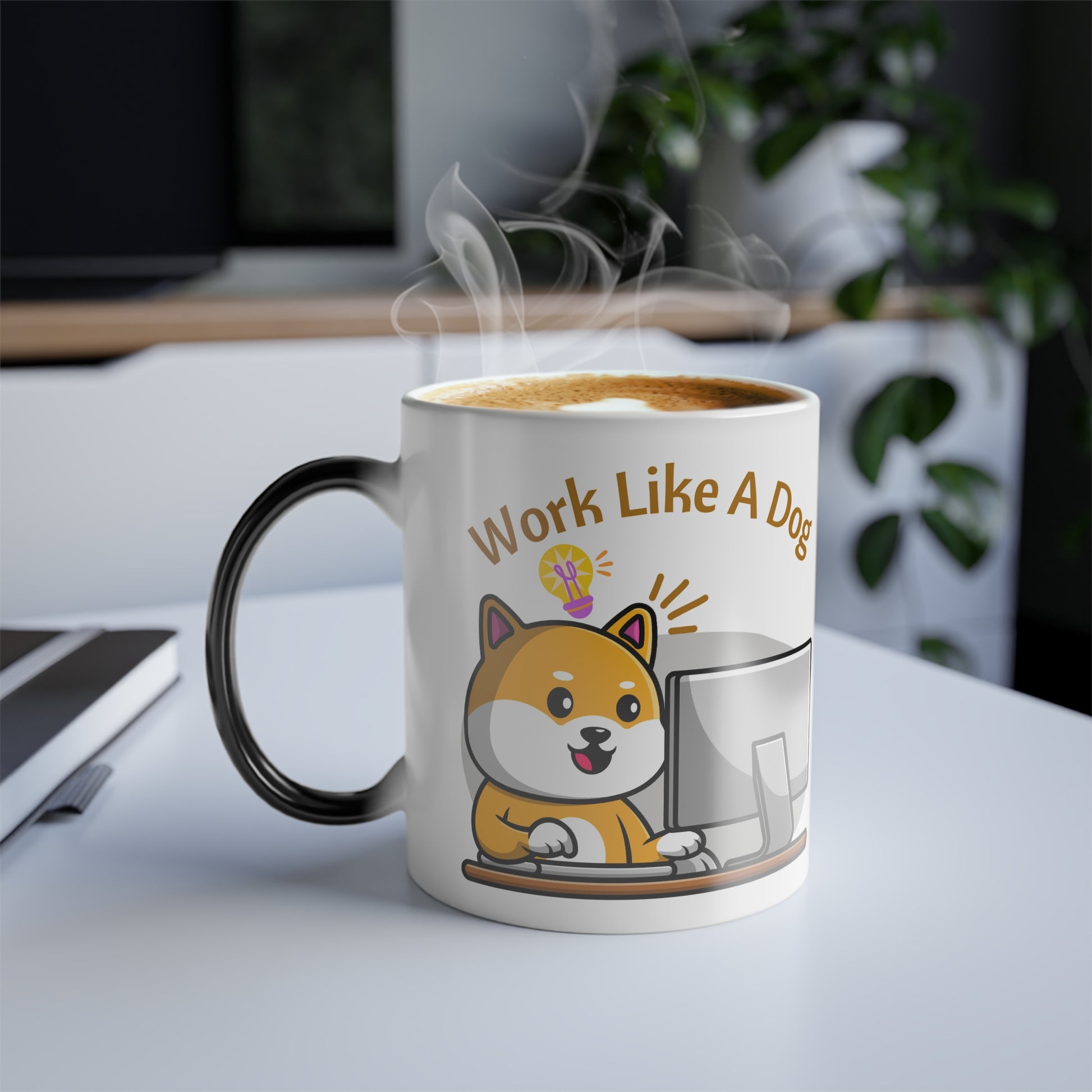 Work Like A Dog, Color Morphing Mug, 11oz - Sniff Waggle And Walk