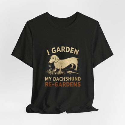 Dachshund gardening shirt black heather