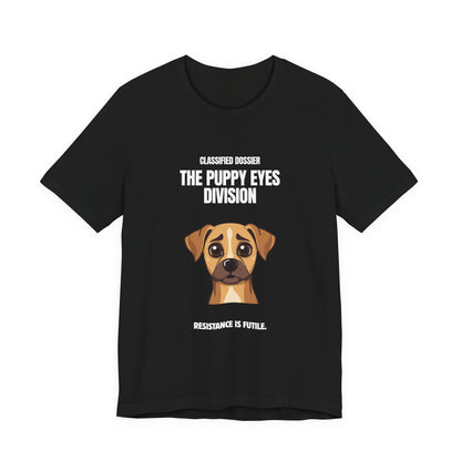 Puppy Eyes Division T-Shirt – ‘Resistance Is Futile’ Cute Dog Tee