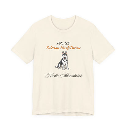 Proud Siberian Husky Parent t-shirt in White, front view