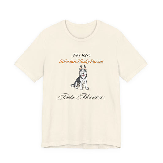 Proud Siberian Husky Parent t-shirt in White, front view