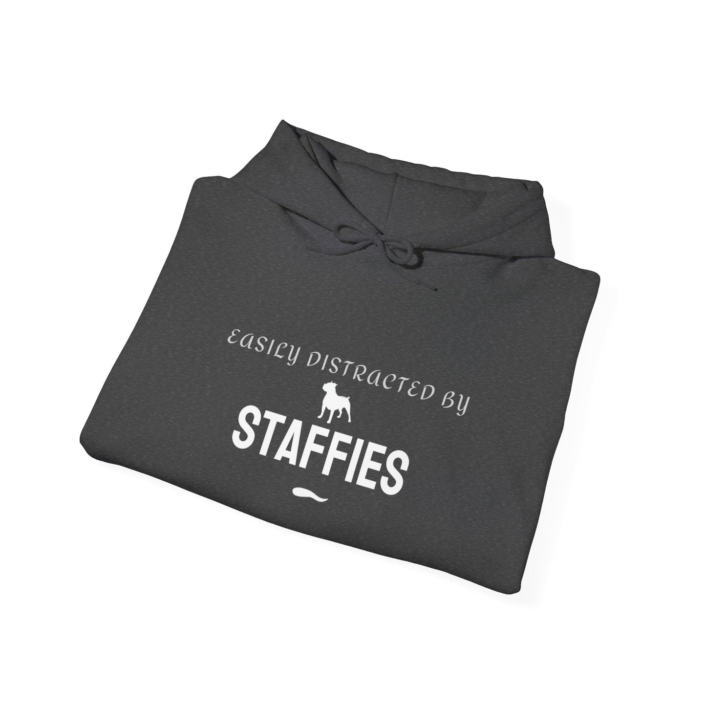 Easily Distracted by Staffies navy lifestyle shot