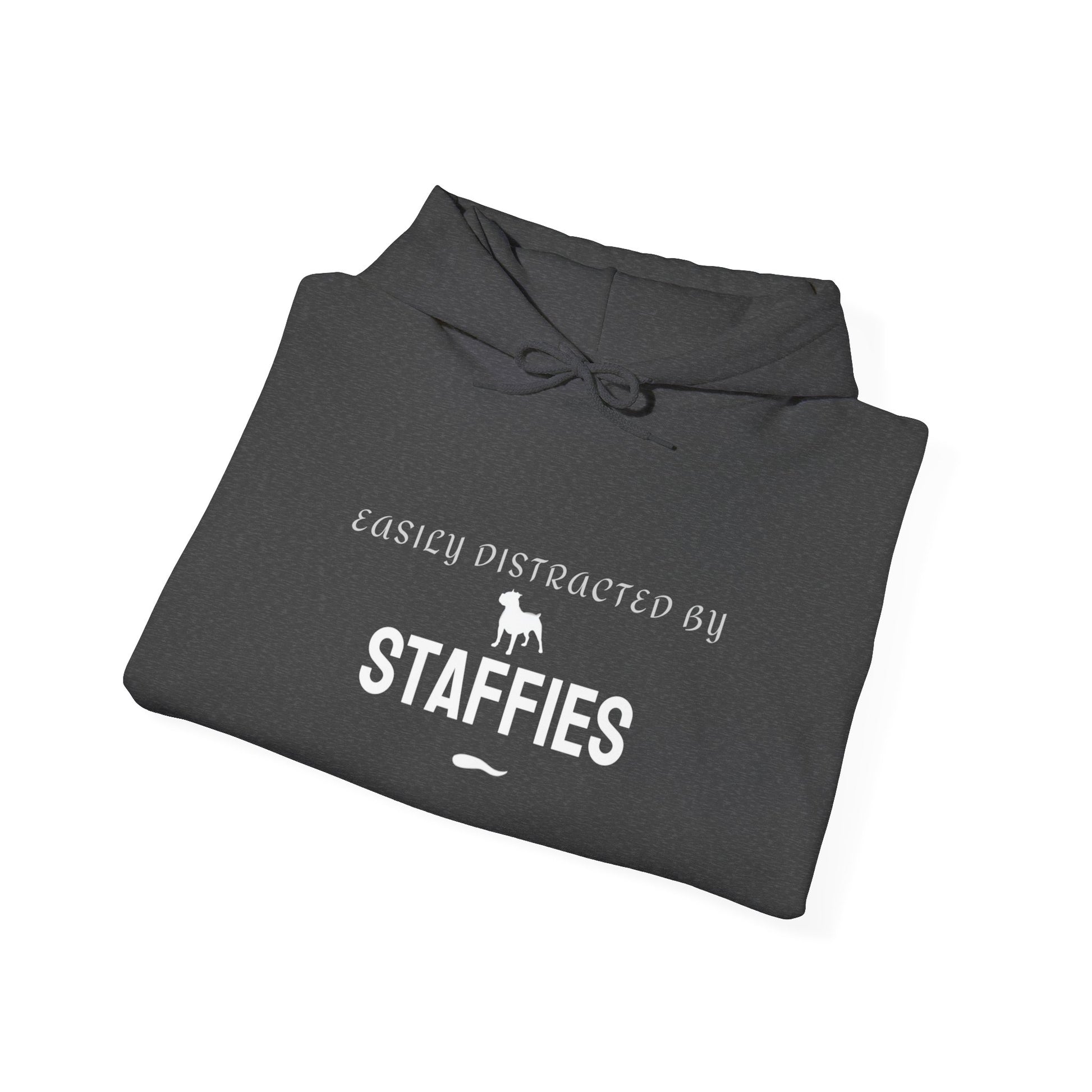 Easily Distracted by Staffies navy lifestyle shot