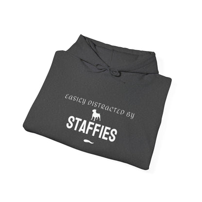 Easily Distracted by Staffies navy lifestyle shot