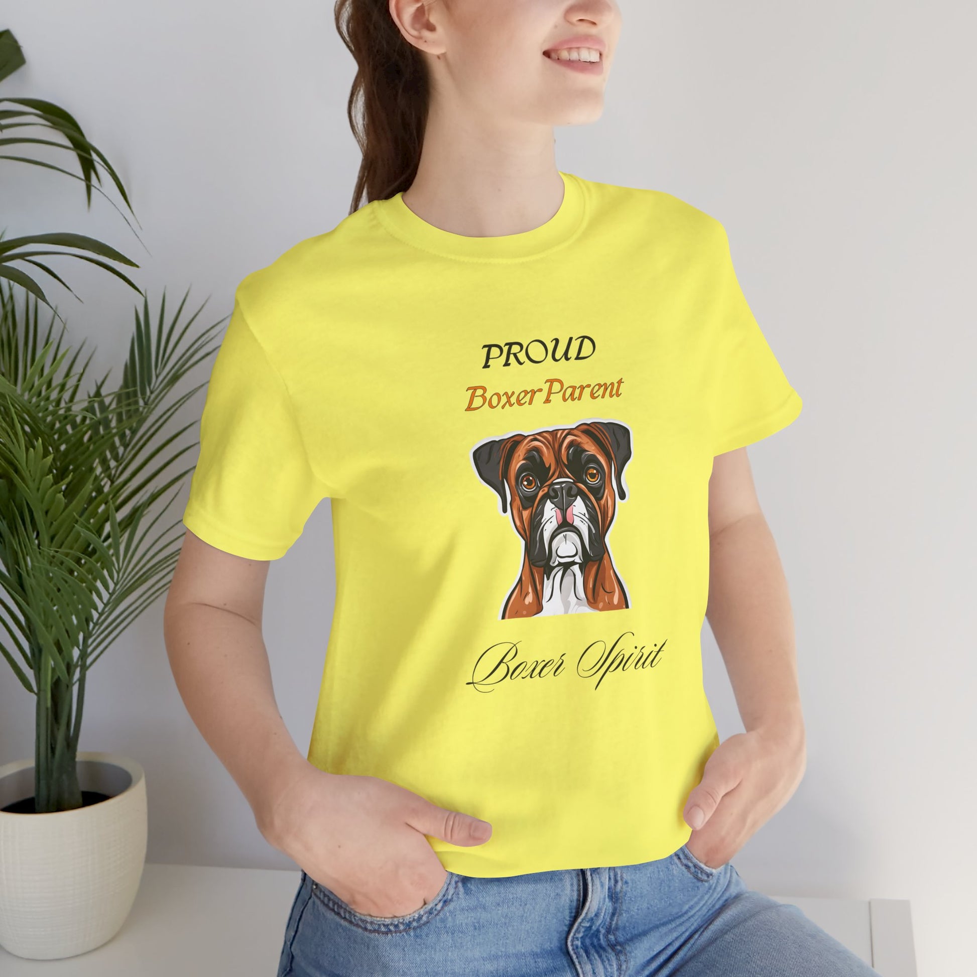 Proud Boxer Parent t-shirt shown for size reference