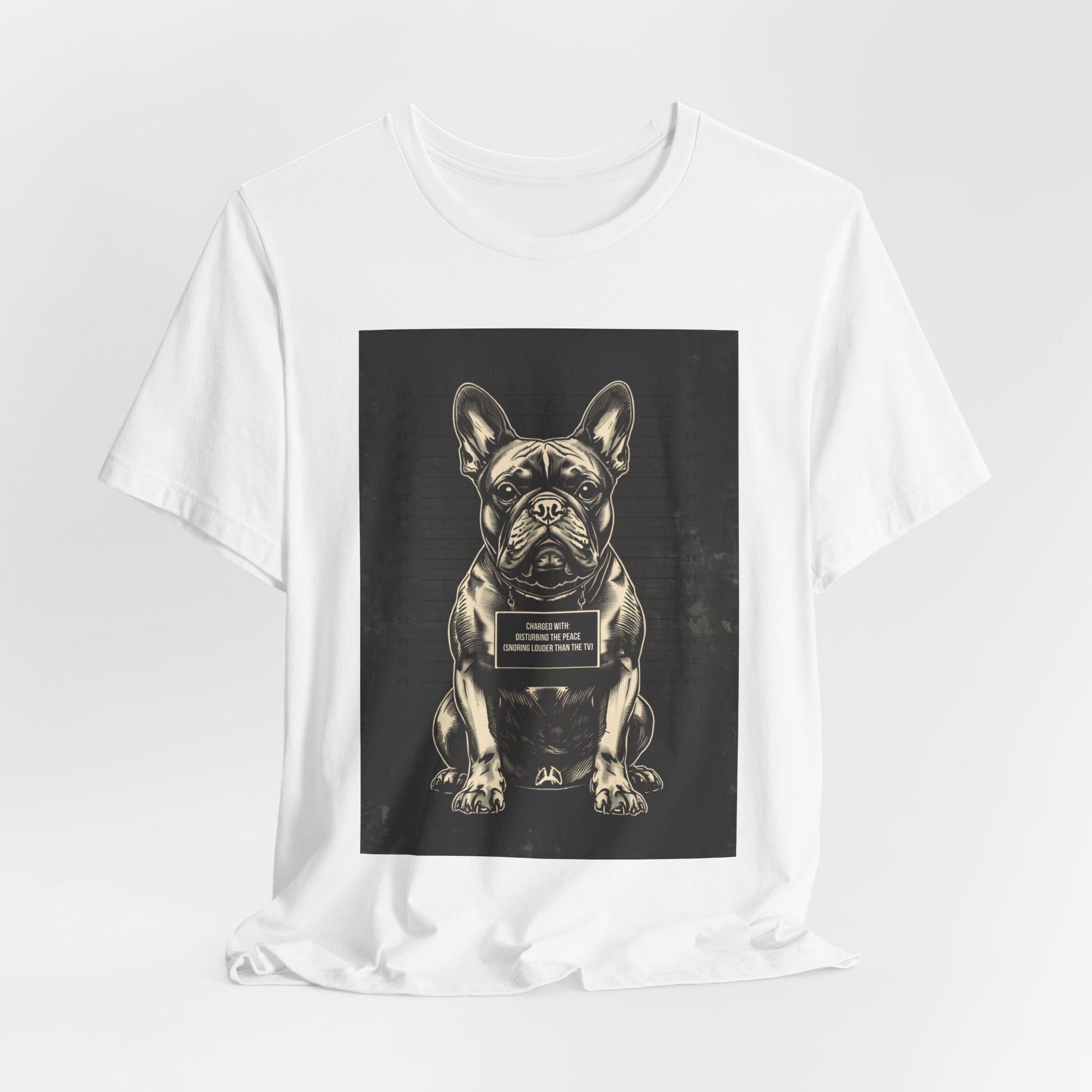 Athletic Heather colourway of the French Bulldog True Crime Night Shift t-shirt