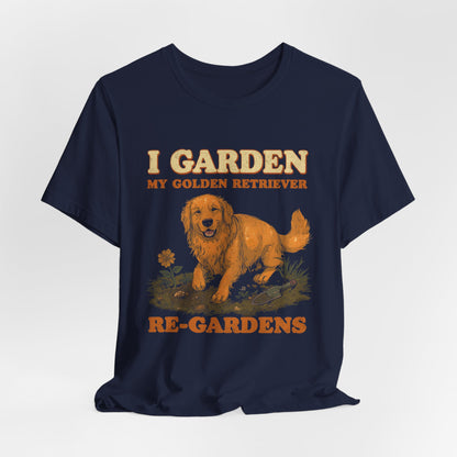 I Garden My Golden Retriever Re-Gardens tee detail view