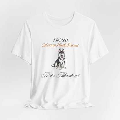 Proud Siberian Husky Parent t-shirt in White, flat lay