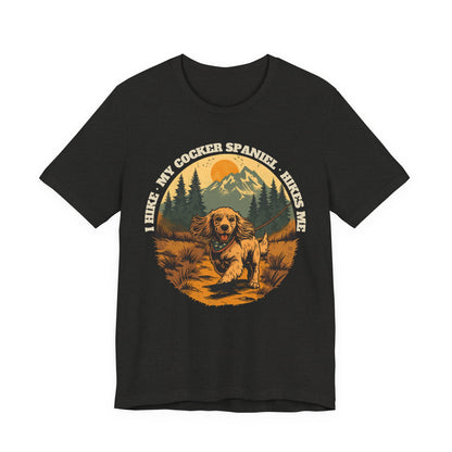Cocker spaniel hiking tee in navy